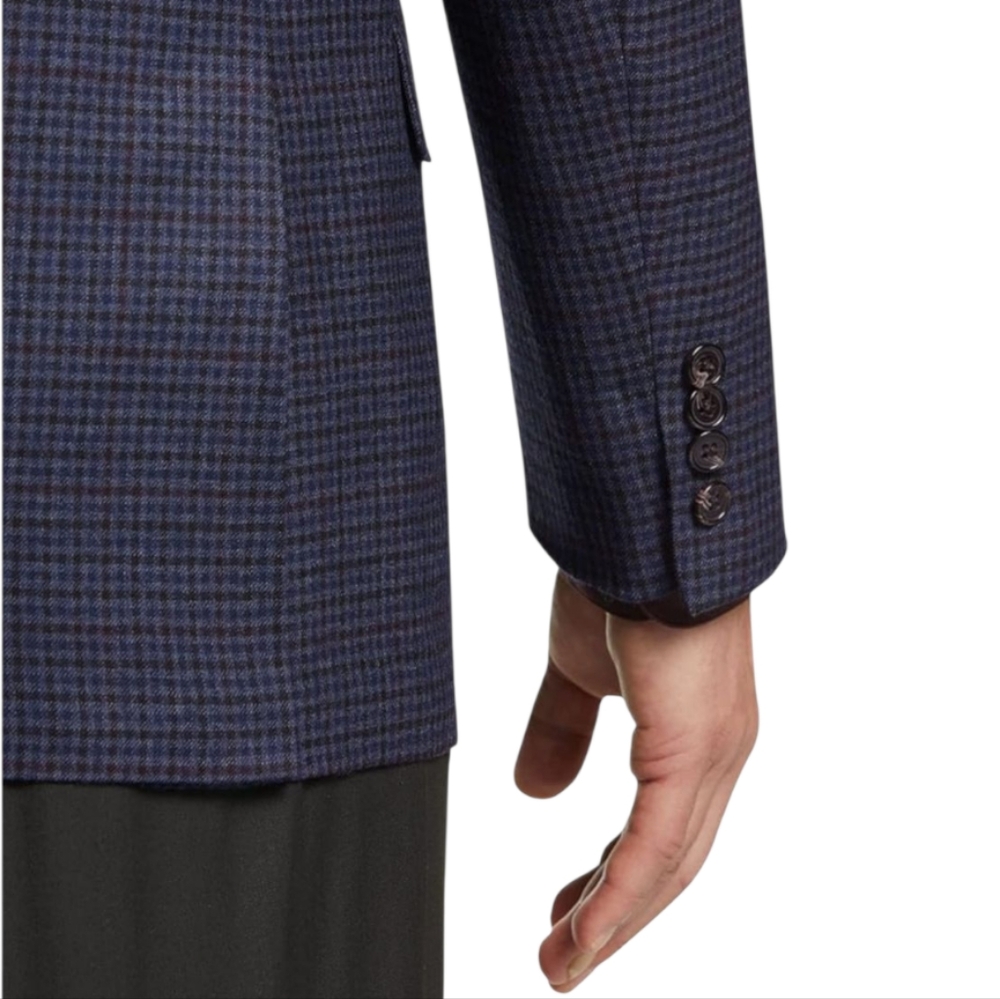 Lauren Ralph Lauren UltraFlex Navy Mini-Check Sport Coat | Classic Fit 46L - Picture 2 of 6